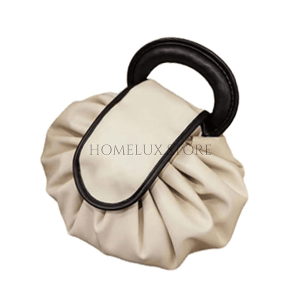 Smooth Makeup Handbag With Tightening Cord