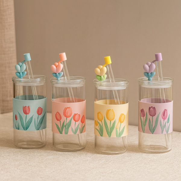 Spring Blossom Glass Cup – 410ml