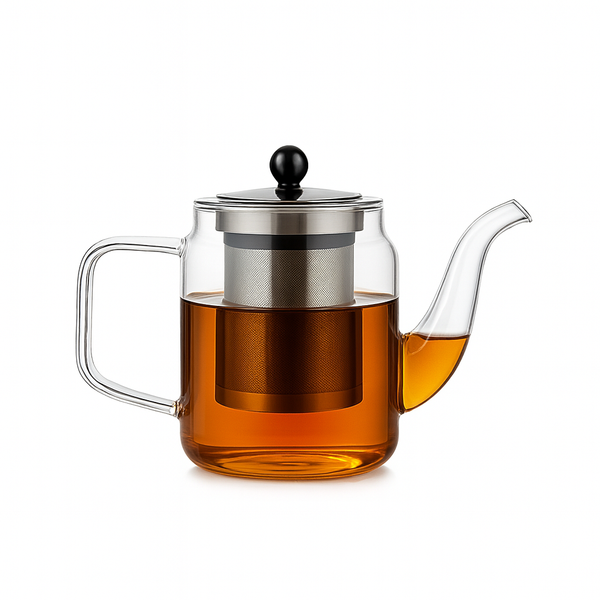 Modern Rectangular Borosilicate Glass Teapot
