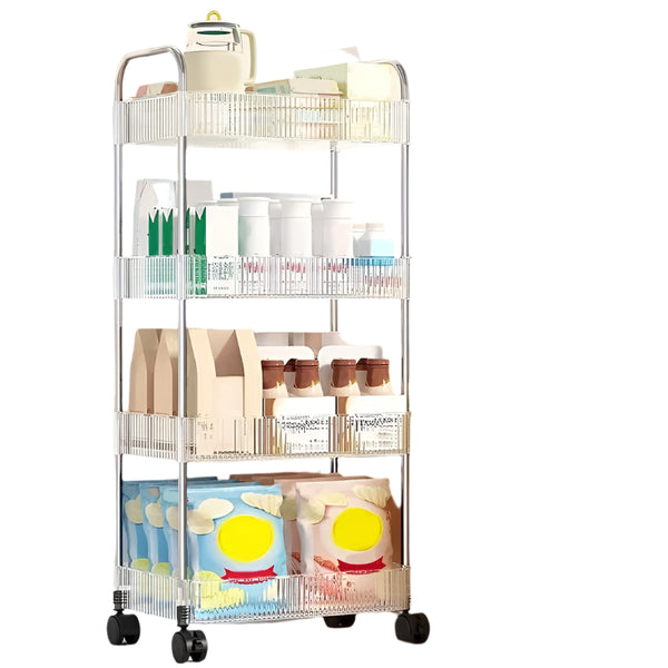 4 Tier Acrylic Kitchen And Bathroom Storage Trolley