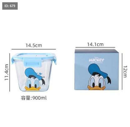 DISNEY Mickey & Friends Airtight Glass Food Storage Box - 900ml