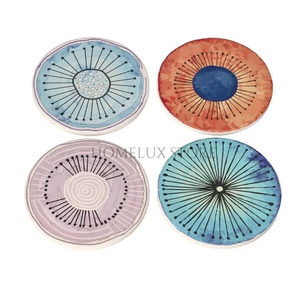 Danny Home™ Sun Ray's Printed 4 Pcs Coasters - 10.1cm