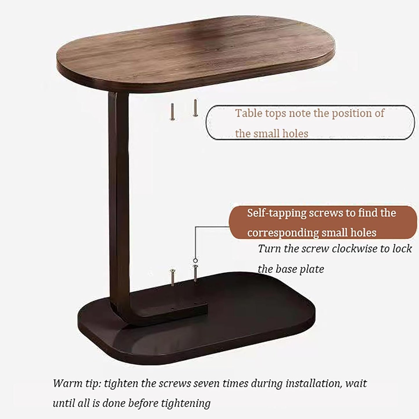 C-Shape Metal Base Coffee Table