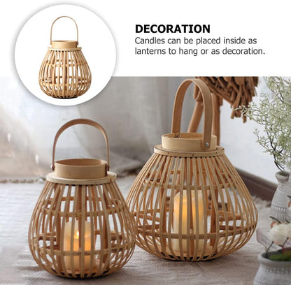 Handmade Lantern Candle Holder With Bamboo Handle