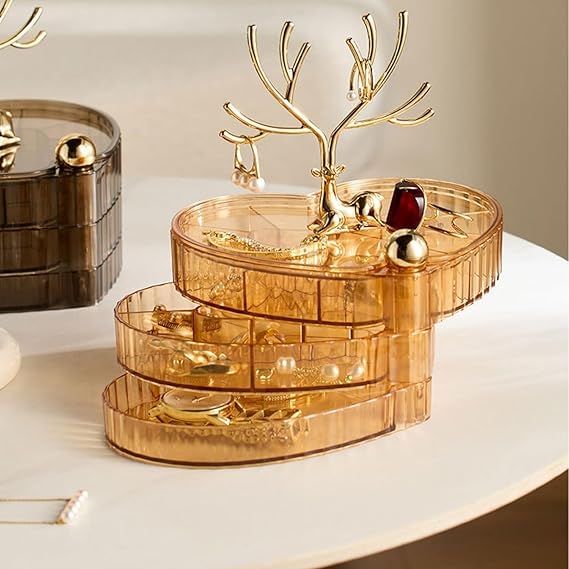 Creative 3 Layers Swan Jewelry Box