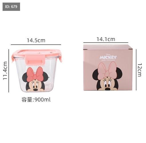 DISNEY Mickey & Friends Airtight Glass Food Storage Box - 900ml