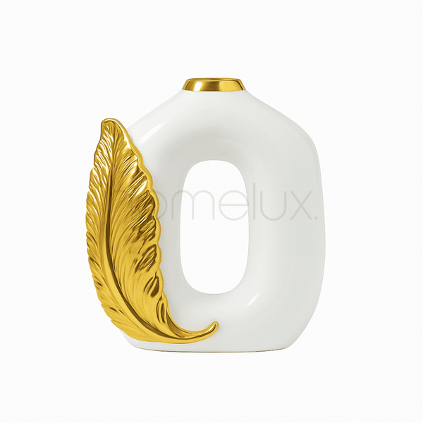 Golden Leaf Accent Vase