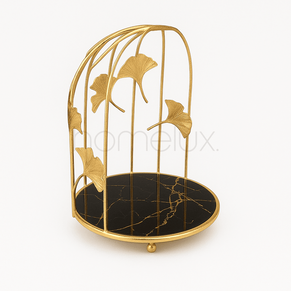 Gilded Ginkgo Pastry Stand