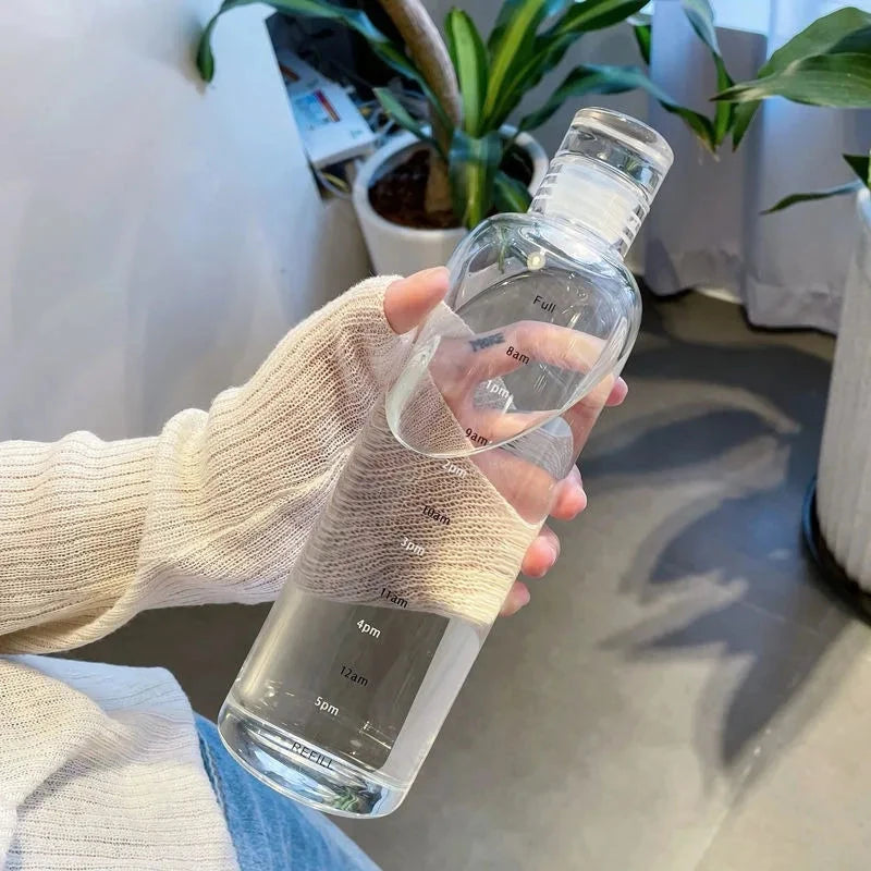 Transparent Glass Water Bottle