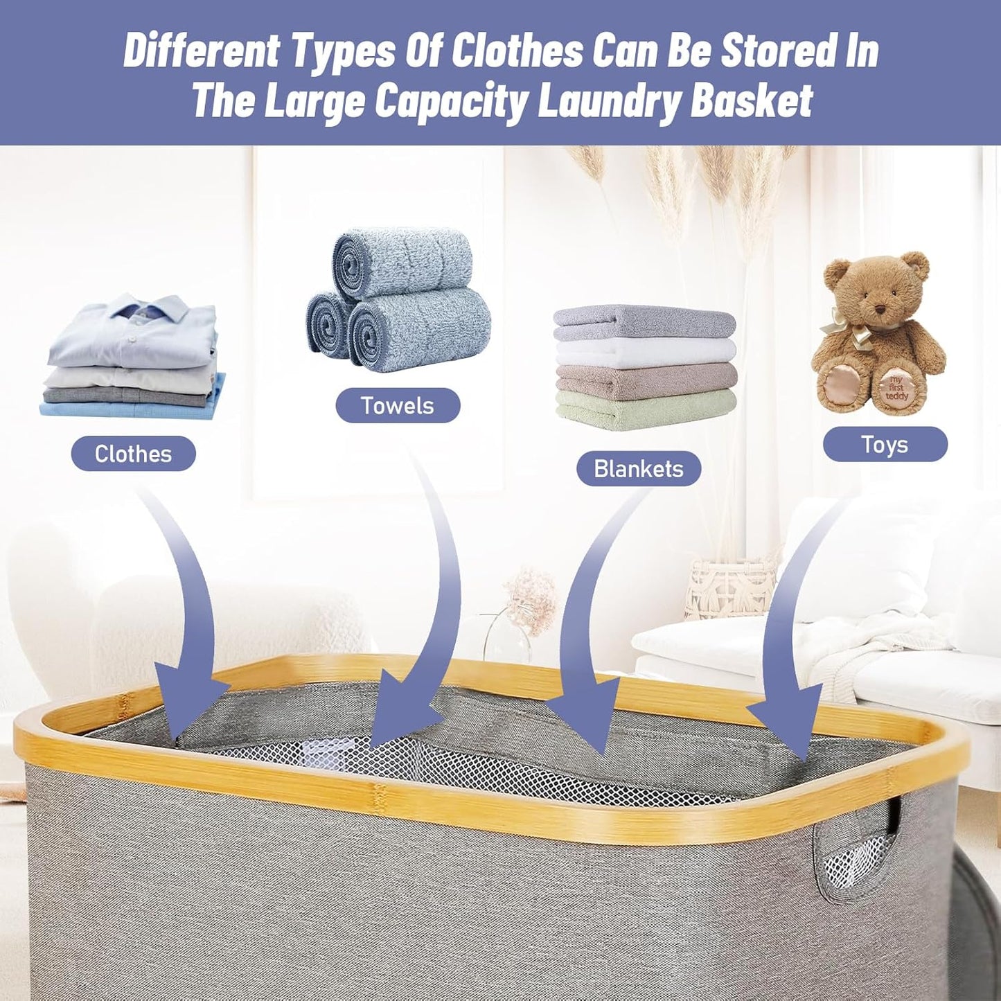 Large Capacity Laundry Basket - Single