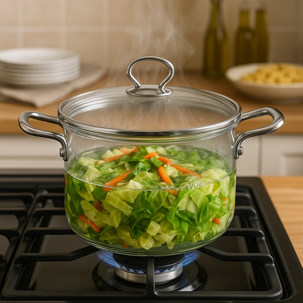 Double Handle Glass Cooking Pot 4500ml
