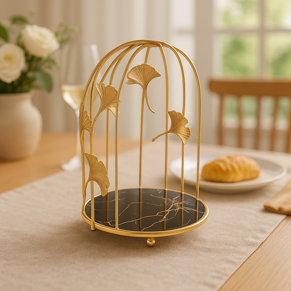 Gilded Ginkgo Pastry Stand