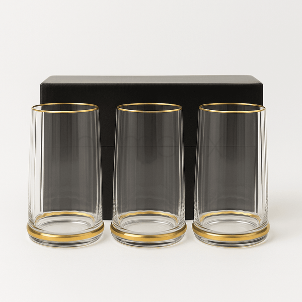 The "Streamline Gold" Tall Glass Set (6 pieces)