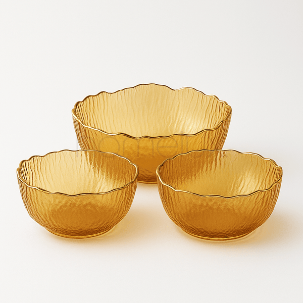 Amber Glow Ripple Serving Set (7-Piece)
