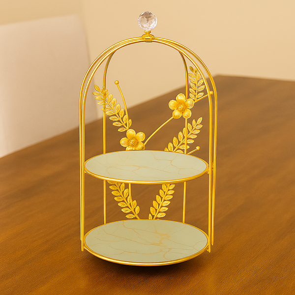 Golden Leaf Cage Stand