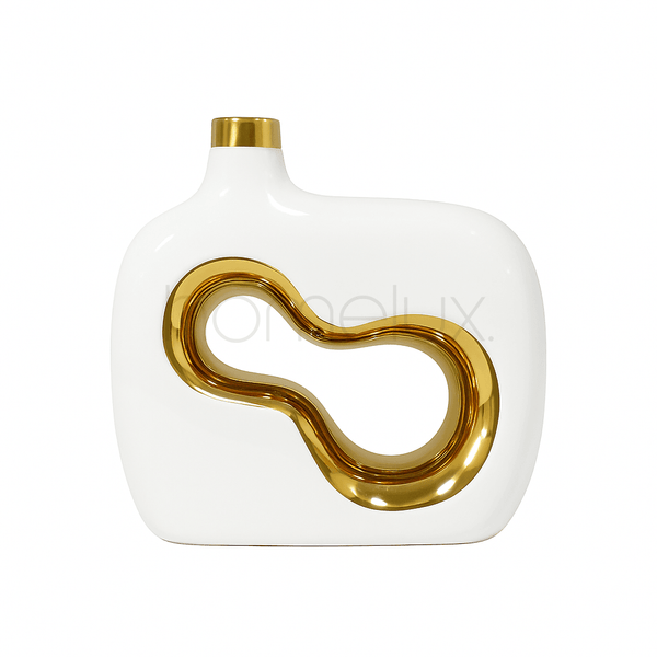 Golden Wave Abstract Vase