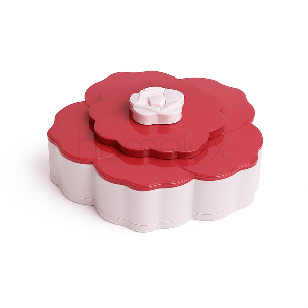 Flower-Shaped Multi-Layer Rotating Snack & Condiment Box