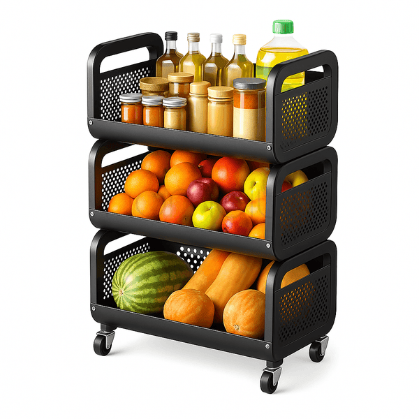 3-Tier Compact Rolling Storage Cart