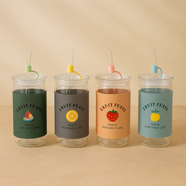 Premium Fruit Feast Glass Tumbler – 410ml