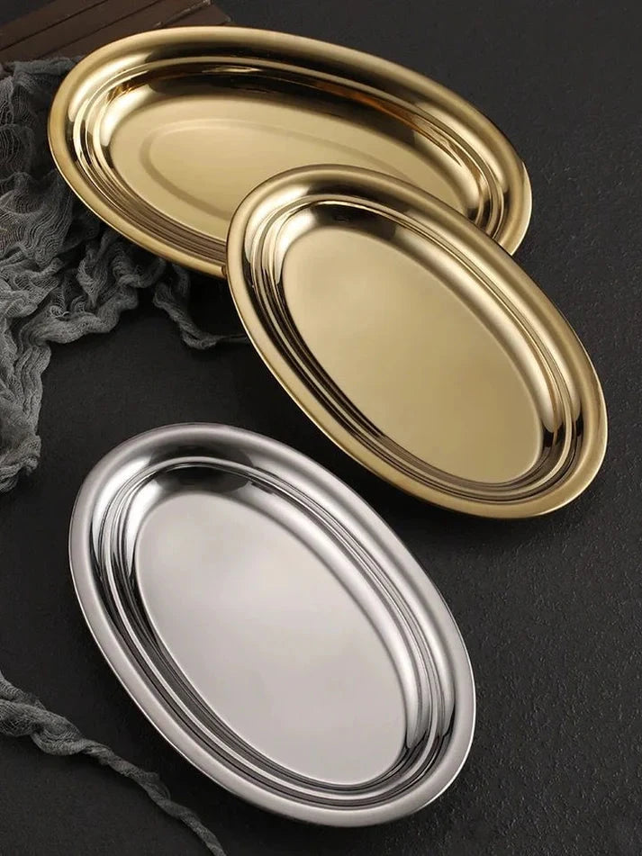 Luxury Style Gold Oval Plate