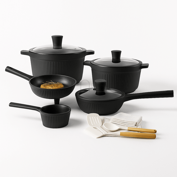 The Zenith Ribbed 16-Piece Cookware Collection