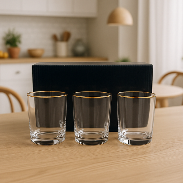 The "Golden Edge" Everyday Drinkware Set (6 pieces)
