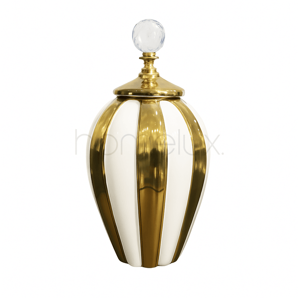 White & Gold Crystal Finial Jar