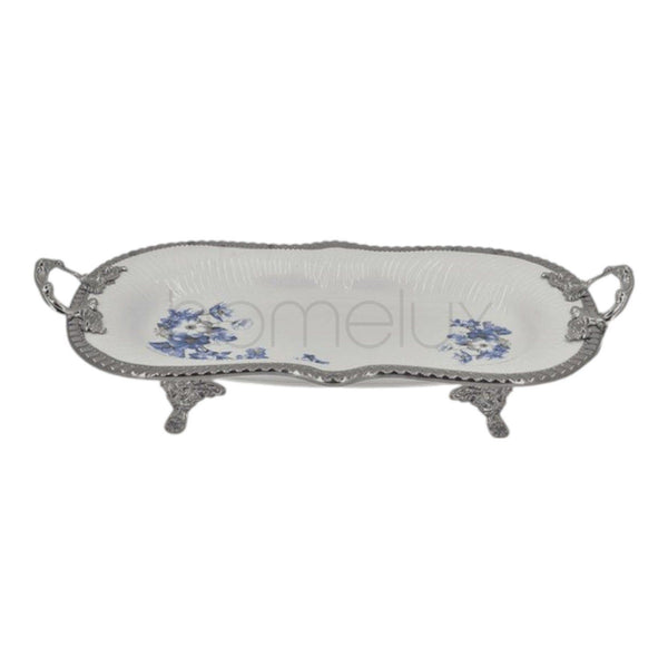Long Dish B-Flower (S) 28x23cm - AB-37