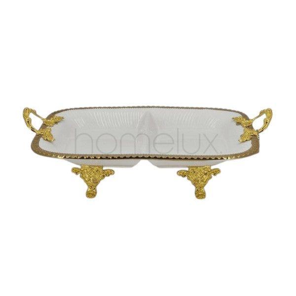 2Sec Dish White (G) 6c 34x23cm AB-64