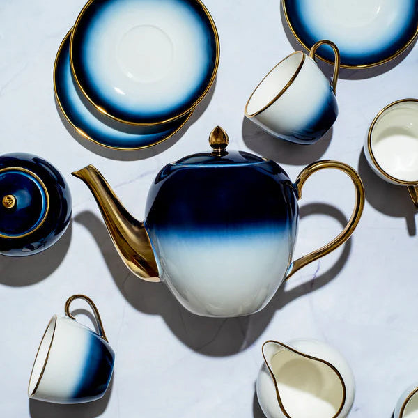 New Tea & Cake Set - White & Blue