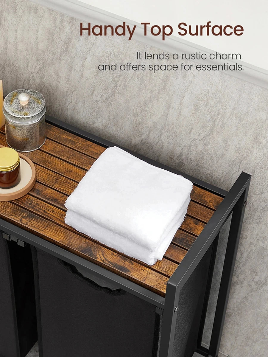 Laundry Hamper With Top Shelf & Bags