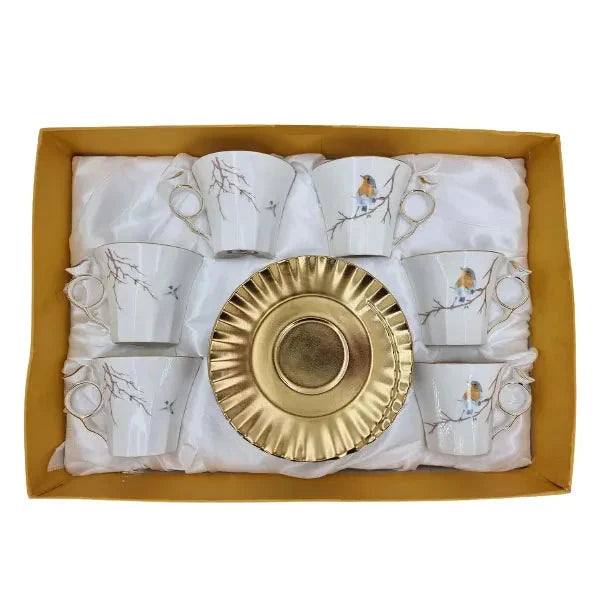 Angela Gold Finch Cup and Saucer - BRD251