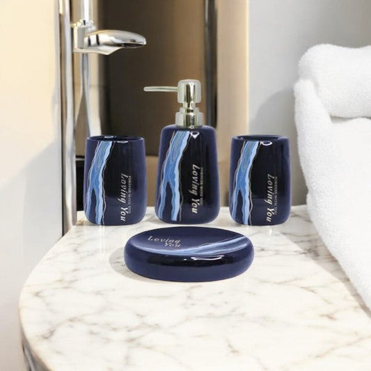 Modern Marble Style 4Pieces Bath Set