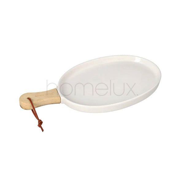 13" Plate With Wood-H 6-36c-BWT30-12