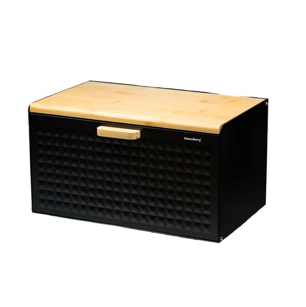 Hausroland Stainless Steel & Wooden Bread Box