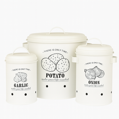 Tin Storage Bucket Set – 3 Pcs