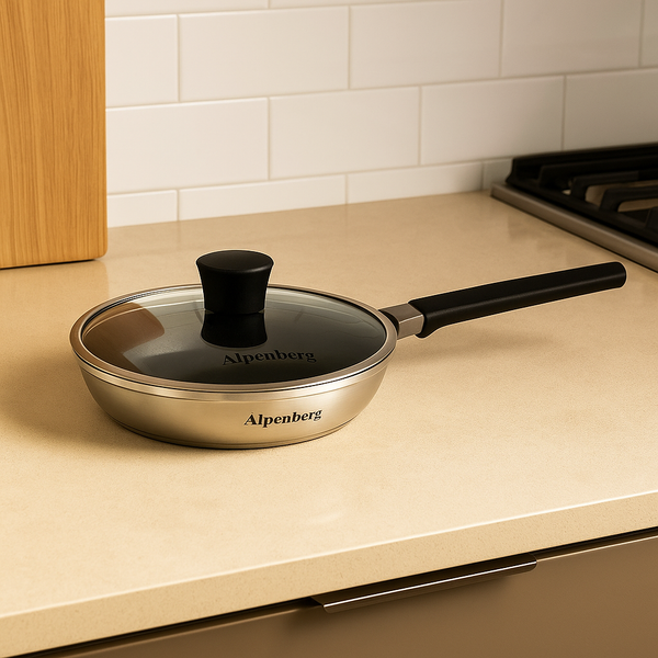 Stainless Steel Fry Pan with Glass Lid – 22cm