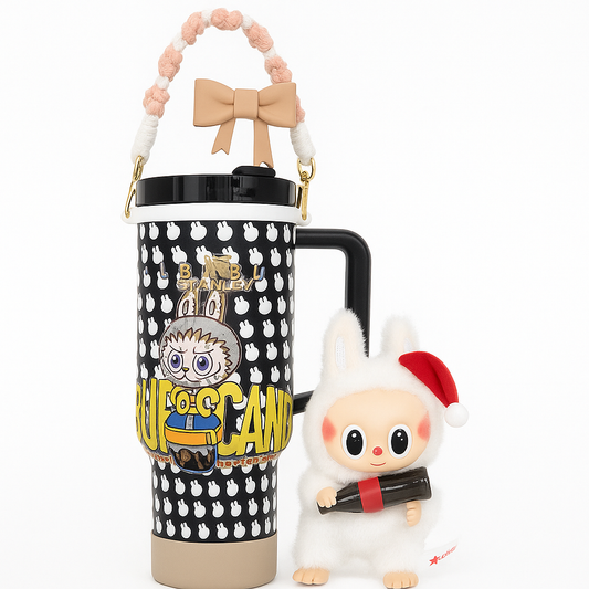 Stanley X Labubu Quencher Tumbler 40oz with Labubu Doll - Black