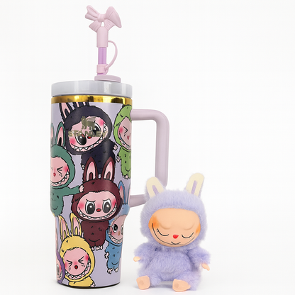 Stanley X Labubu Quencher Tumbler 40oz with Labubu Doll - Purple