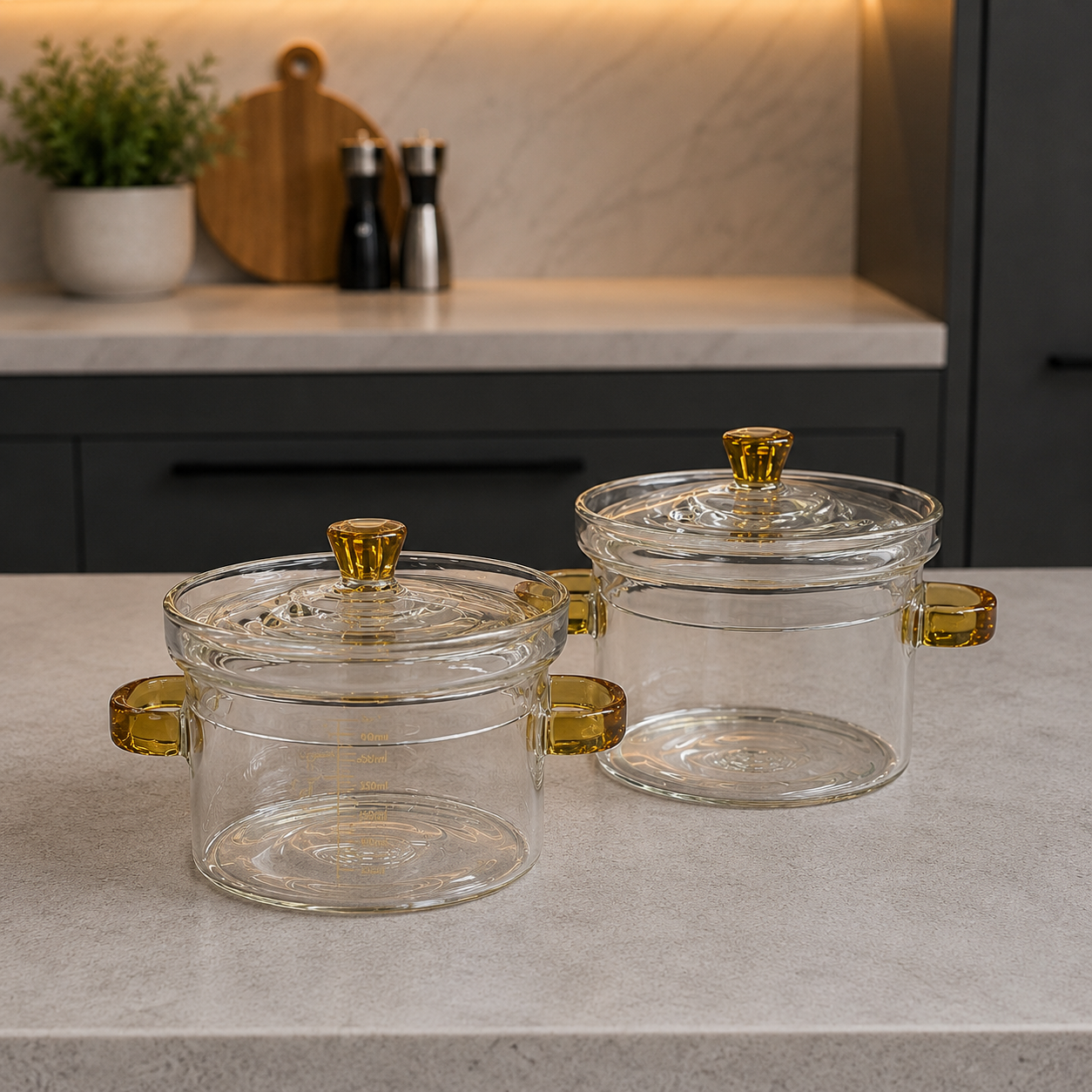Premium Fireproof Glass Cooking Pot Set – HomeLux