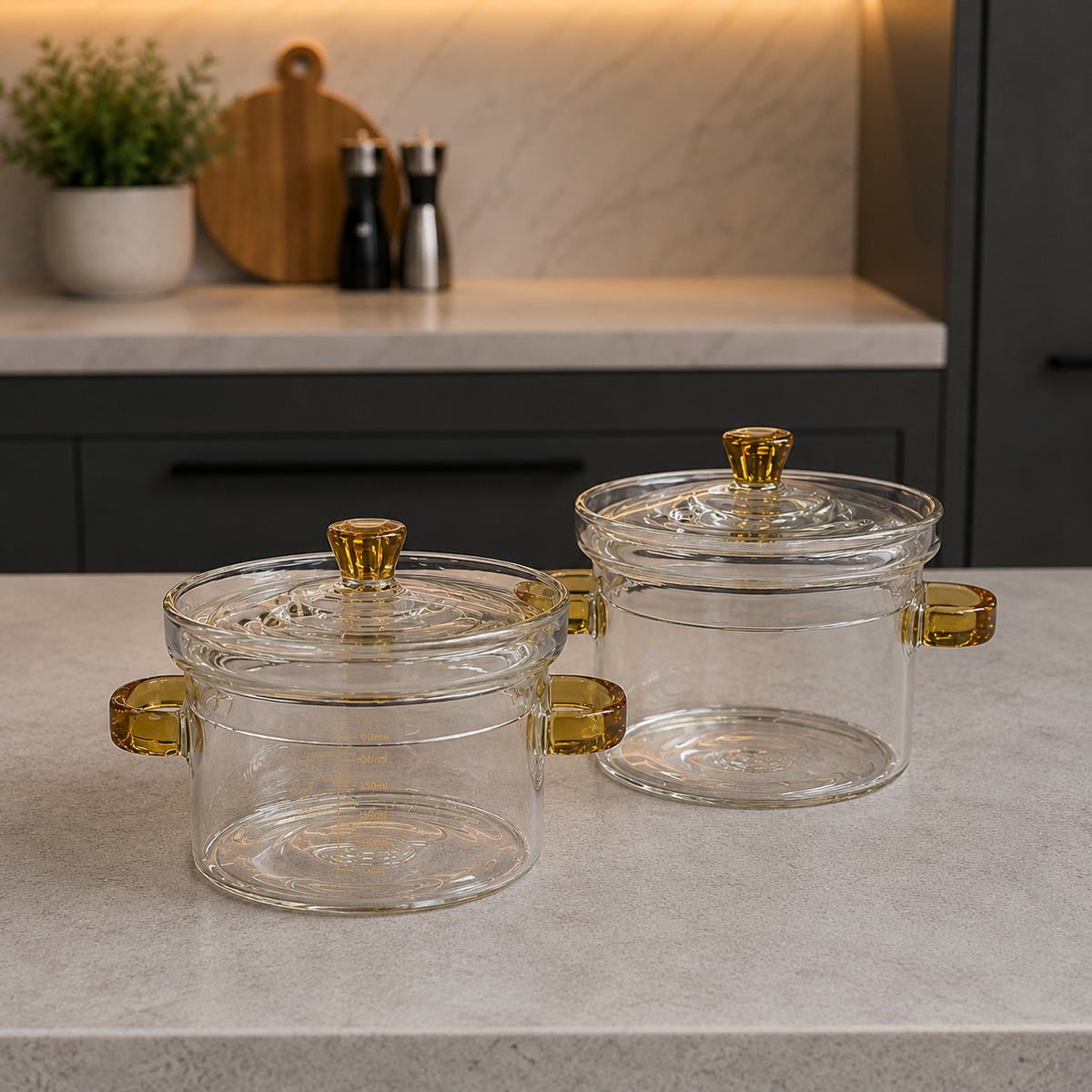 Premium Fireproof Glass Cooking Pot Set