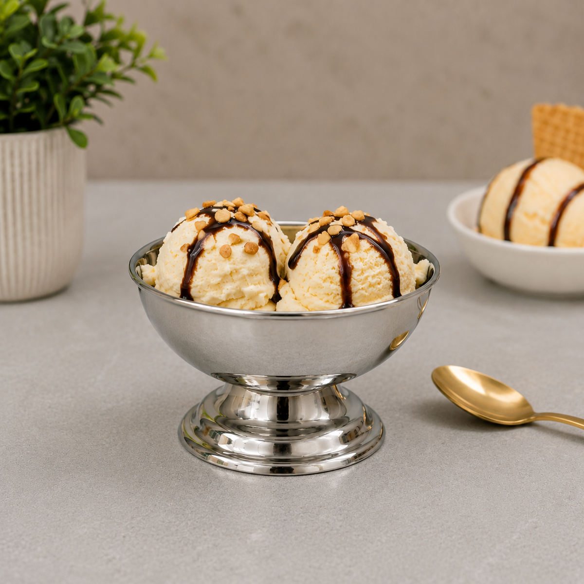Premium Stainless Steel Ice Cream Bowl – 9.2cm