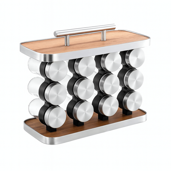 12 Jar Countertop Spice Organizer Rack – HomeLux