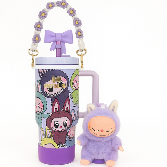 Stanley X Labubu Quencher Tumbler 40oz with Labubu Doll - Purple