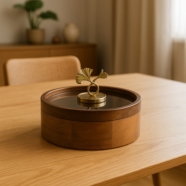 Wooden Round Storage Box