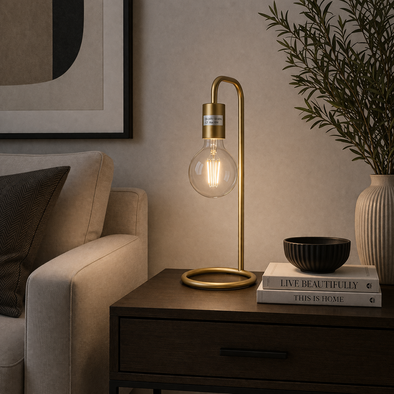 Danny Home Metal Light Lamp 39cm - Gold – HomeLux