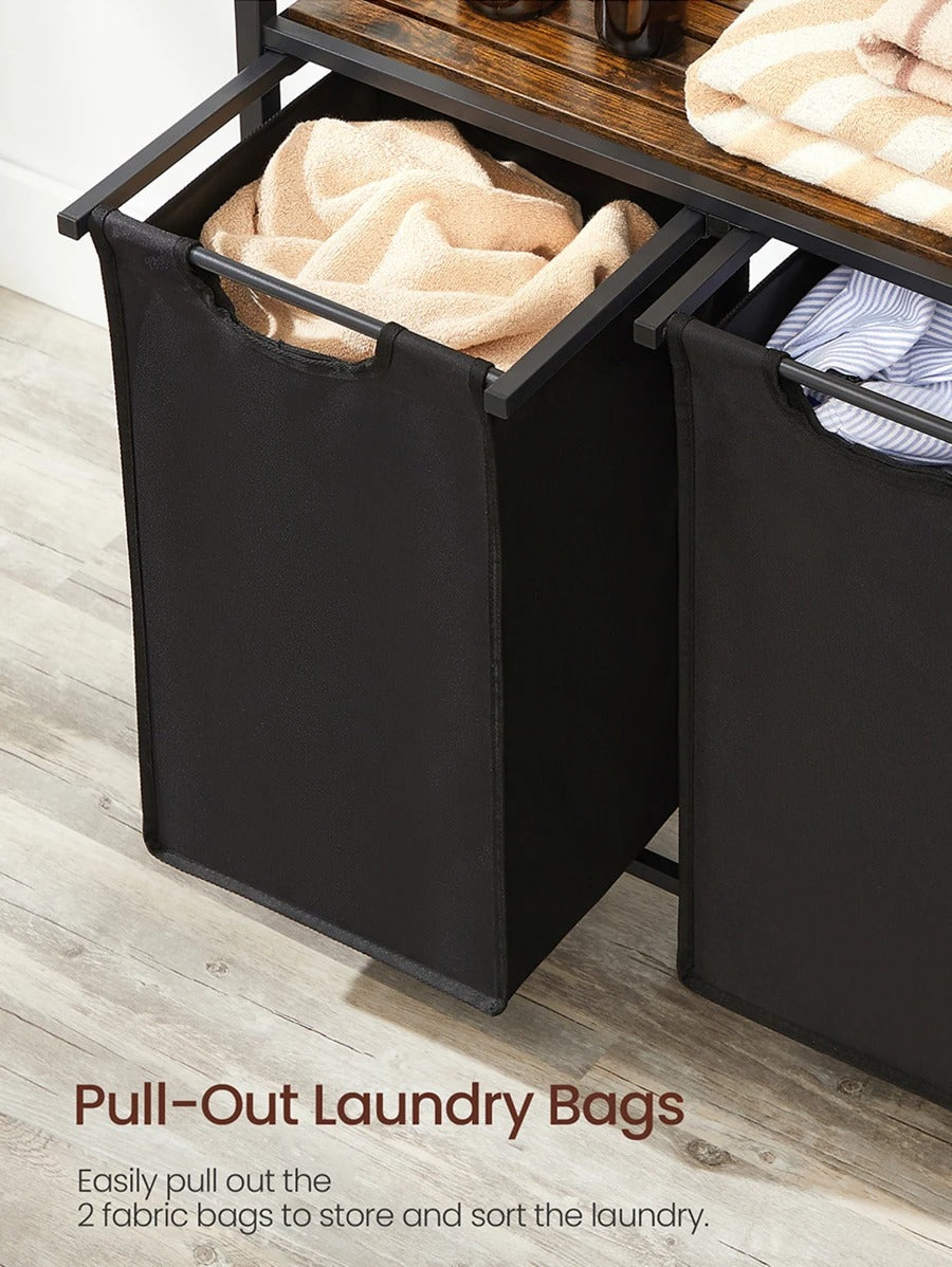 Laundry Hamper With Top Shelf & Bags