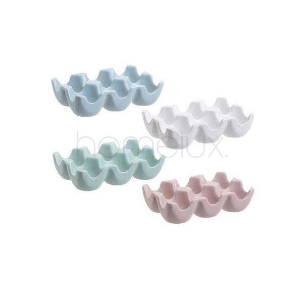 Pastel Ceramic 6-Slot Egg Holder / Serving Tray