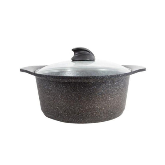 Arshia Nonstick Granite Casserole 24CM With Glass Lid