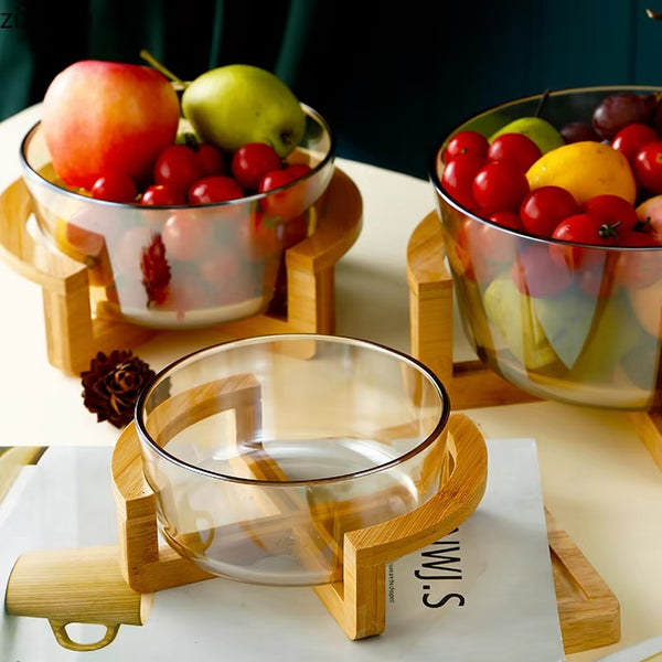 European Style Transparent Glass Fruit Basket